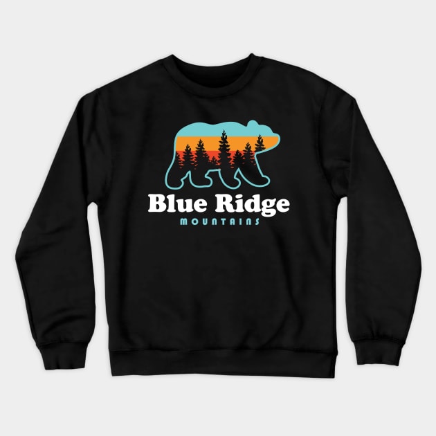 Blue Ridge Mountains Bear Hiking Mountains Calling Crewneck Sweatshirt by PodDesignShop